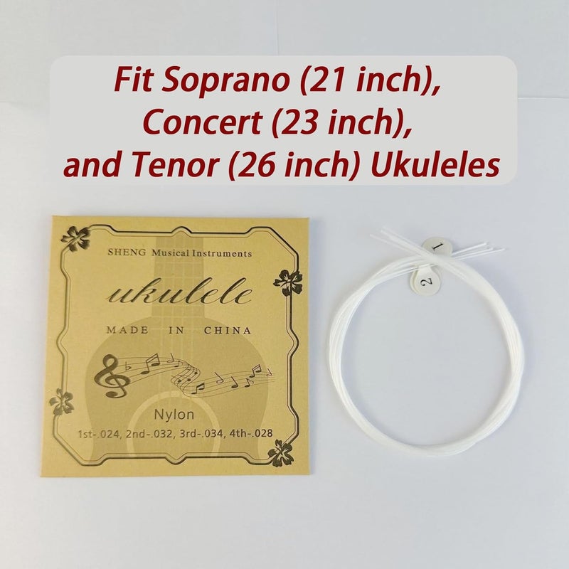 Cheerock 5 Set Nylon Ukulele Strings, Soprano Concert Tenor Ukulele 21 23 26 Inch, Replacement Kit - Image 4